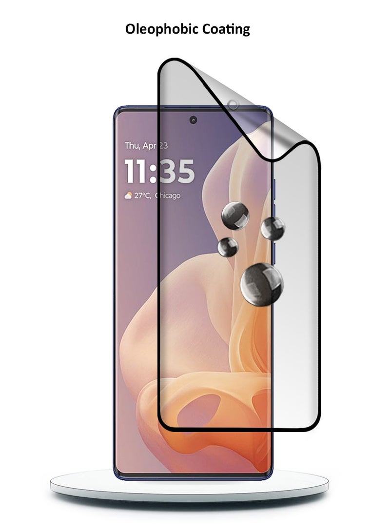 Wtech Motorola Moto G85 / Motorola S50 Neo / Motorola Edge 50 Fusion 5G 2024 Nano Ceramic Full Glue Full Cover Matte Flexible Screen Protector (MSCNMN) - Clear/Black - Image 5