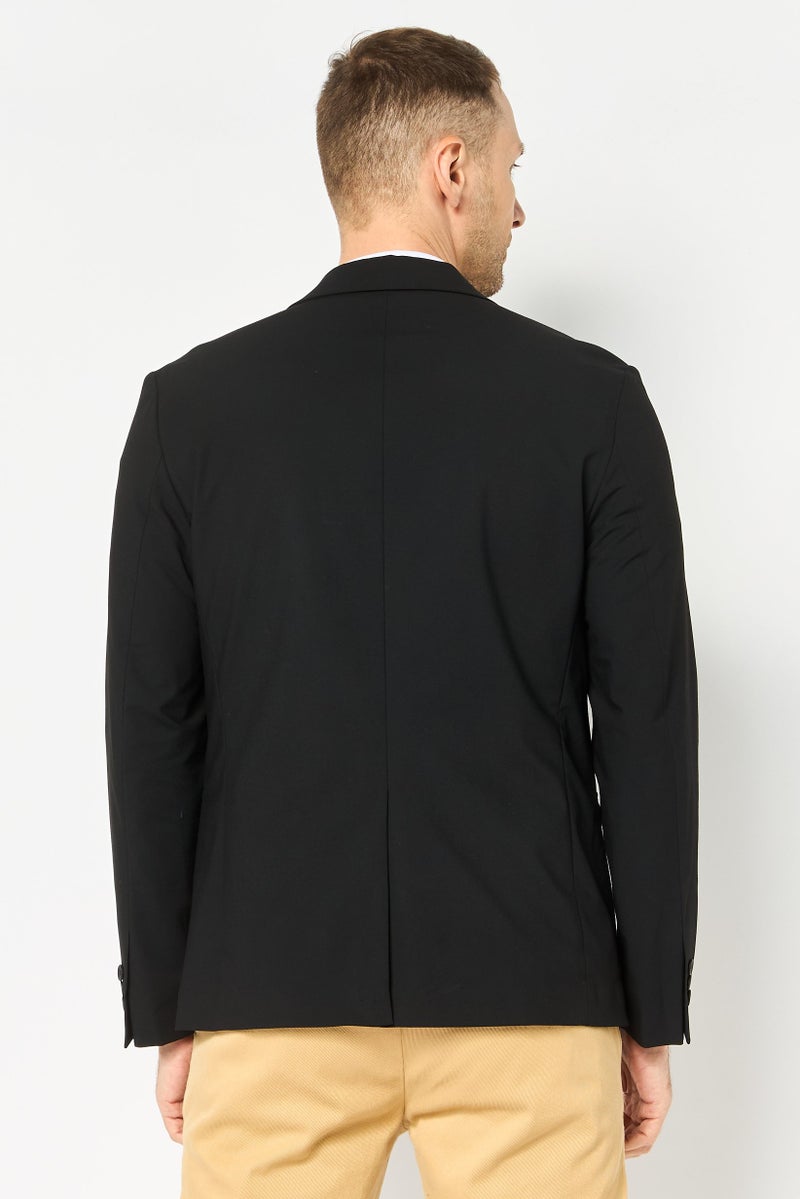 SELECTED Men Fashion Fit Solid Semi Formal Blazer, Black - Image 3