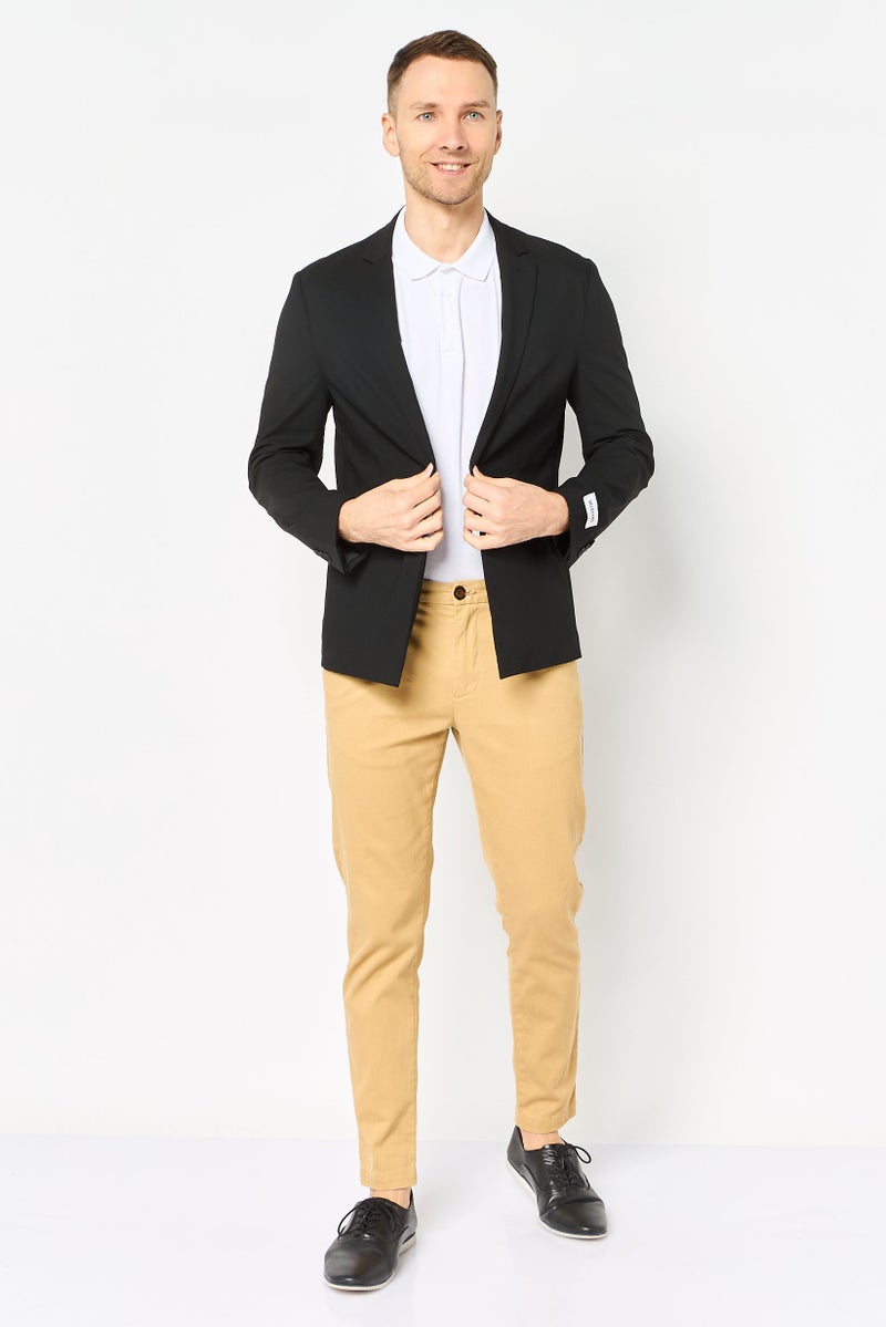 SELECTED Men Fashion Fit Solid Semi Formal Blazer, Black - Image 2