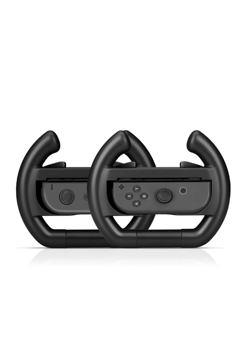Generic TNP Racing Wheel for Nintendo Switch / Switch OLED Joy-Con Controller (Set of 2 Black) Racing Steering Wheel Controller Accessory Grip Handle Kit Attachment  - Image 2