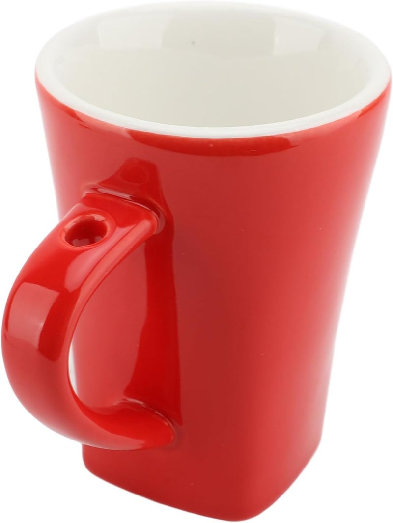 AUNMAS Chocolate Melting Mug, Dishwasher Safe Portable Ceramic Butter Warmer Pot with Stainless Steel Fork for Date Night Wedding Gifts (4.7 Inches Height) (Red) - Image 3