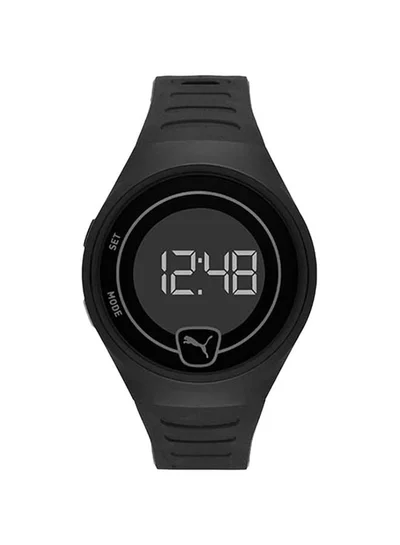 PUMA Faster Silicone Strap Digital Wrist Watch for Men PU P5031-42mm-Black