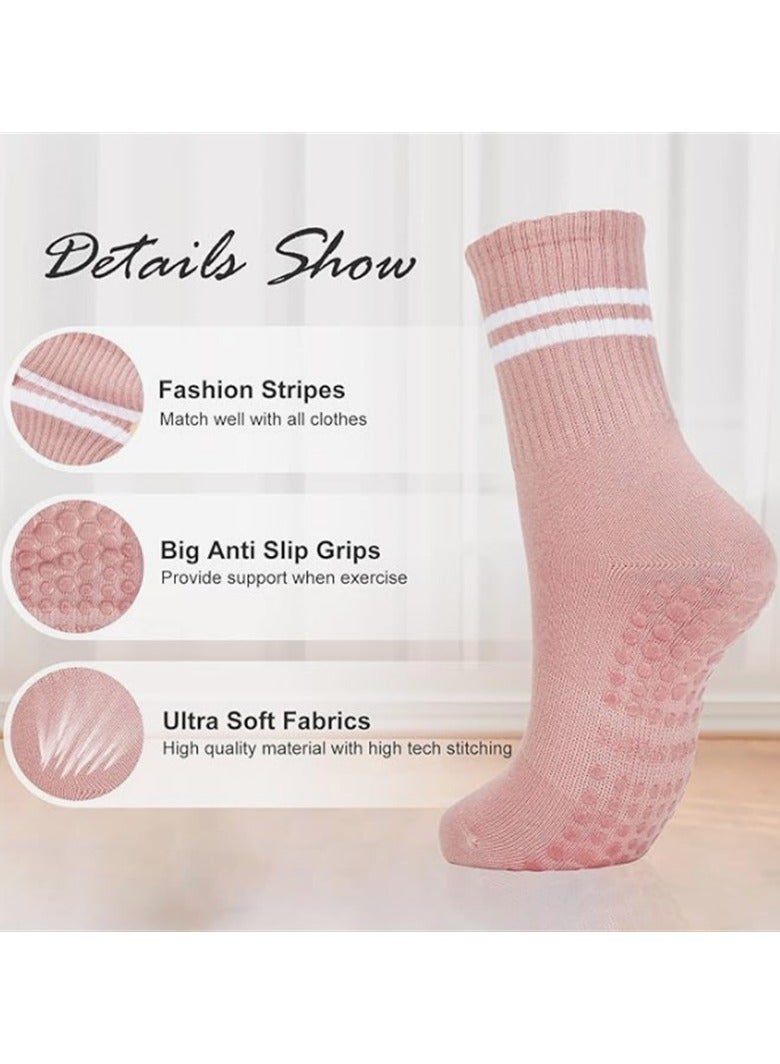 JoyousSto 3 Pairs Yoga Socks For Women，Non Slip Socks Pilates Socks For Yoga,Pilates， Ballet, Dance, Workout  - Image 5