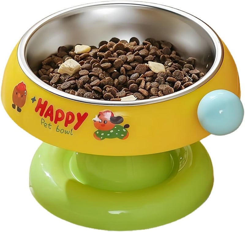 Heightened Rustless Pet Bowl with Not Slip Base Tomcatties and Canines Ergonomic Feeding Scheme Strong Rustproof Heightened Pet Bowl - Image 1