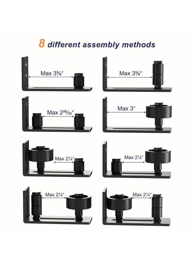 SMARTSTANDARD Adjustable Floor Guide for All Sliding Barn Door - 8 Setup Options for DIYers - Flush Design Bottom Flat Barn Door Floor Guide Stay Roller (Black) - Image 3