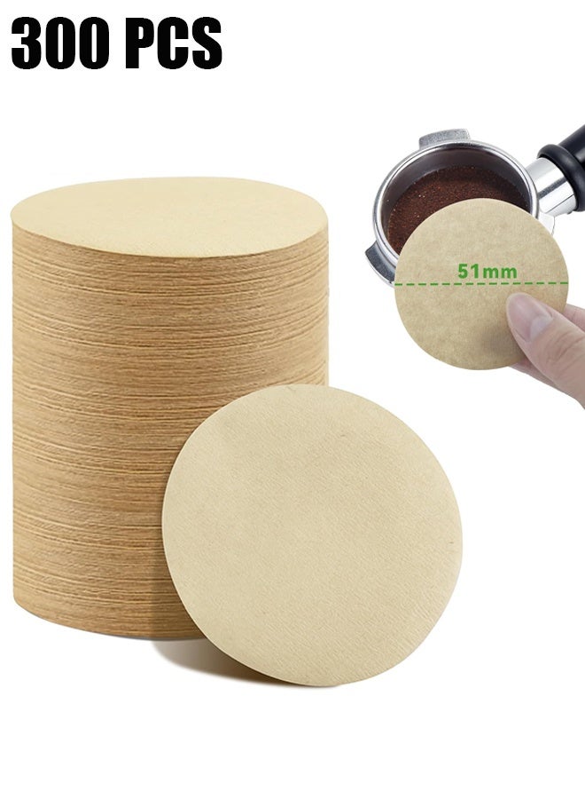 Ba Love 300 Pcs Coffee Paper Filter for Espresso Machine, 51 mm Espresso Filter Puck Screen Portafilter Paper for Home Office DIY Coffee Compatible with AeroPress Coffee and Espresso Maker