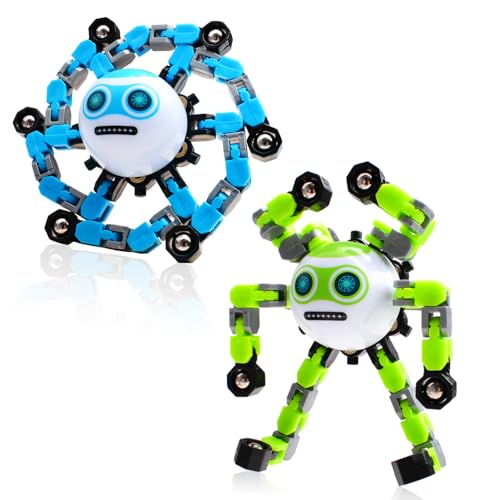ASIOWELY 2 PCS Easter Basket Stuffers Transformable Fidget Spinners Toys for Kids and Adults Stress Relief Autism Sensory Toy for Boys Girls Teens Cool Fingertip Gyros Birthdays Gifts for Travel Toys - Image 1