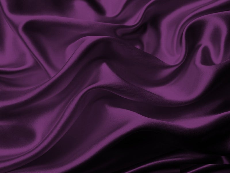 MK Home Mk Collection 4pc California King Soft Silky Satin Solid Purple Deep Pocket Sheet Set New - Image 1