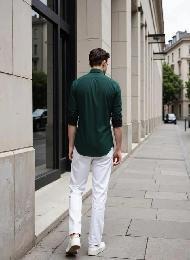 Dennis Lingo Men Solid Spread Collar Casual Shirt