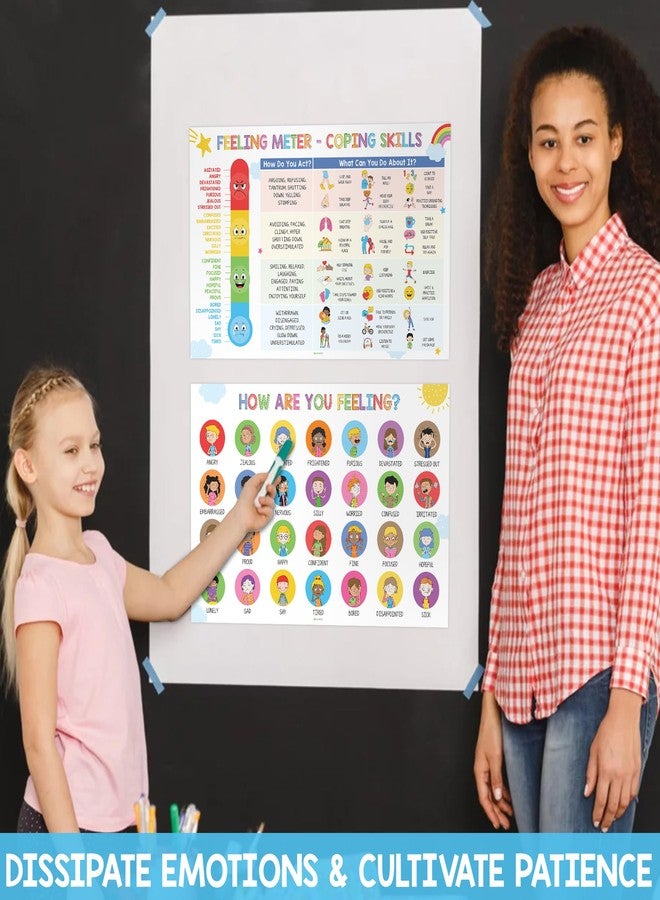 HAMIEW Feelings Chart for Kids Colorful - Coping Skills Emotions Chart Poster - Calm Down Corner Supplies - Mental Health Posters for Kids - School Counselor Psychologist Toddler Preschool Homeschool - Image 4