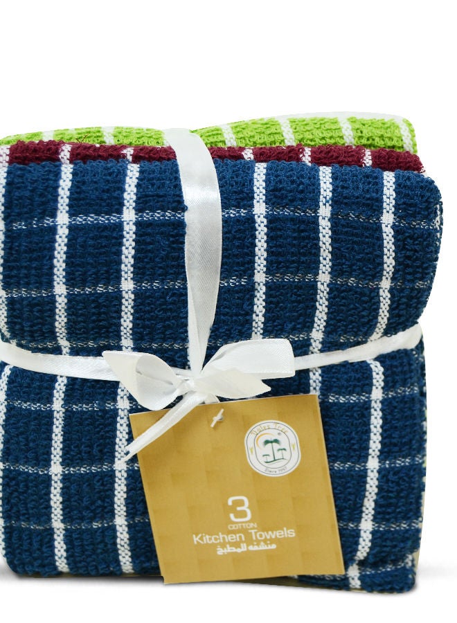 Dates Tree Multi-Purpose Cotton Kitchen Cleaning Towel - 70 x 42.5cm Pack of 3 - Image 1