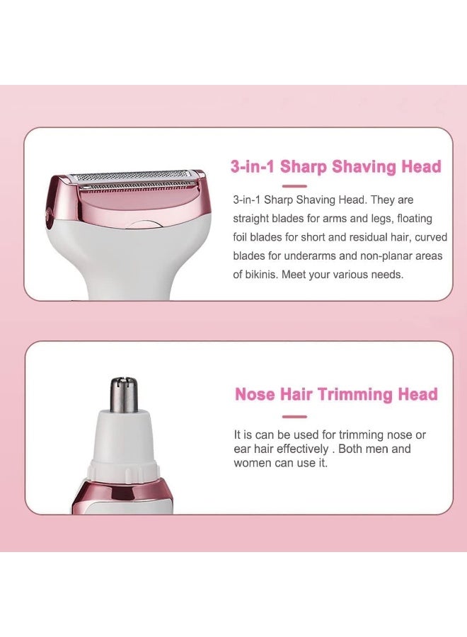SUCITY Multi Eyebrow Trimmer, 4 in 1 Hair Trimmer Epilator for Women, USB Rechargeable ABS+UV Electric Shaver for Women, Painless Shaver Hair Clipper for Bikini, Nose Hair, Eyebrow, Body, Sideburn - Image 3