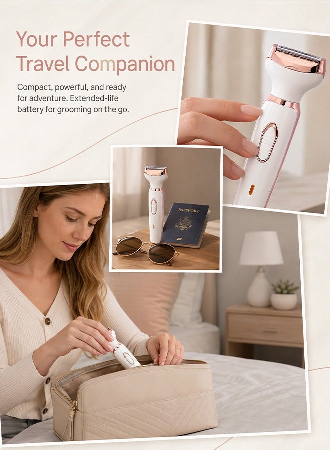 SUCITY 4 in 1 Women Shaver, Electric Nose Trimmer, Eyebrow Trimmer, Body Hair Remover, Portable Facial Shaver, USB Rechargeable Epilator for Face, Armpit, Nose and Body - Image 5