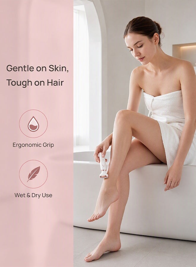 SUCITY 4 in 1 Women Shaver, Electric Nose Trimmer, Eyebrow Trimmer, Body Hair Remover, Portable Facial Shaver, USB Rechargeable Epilator for Face, Armpit, Nose and Body - Image 3