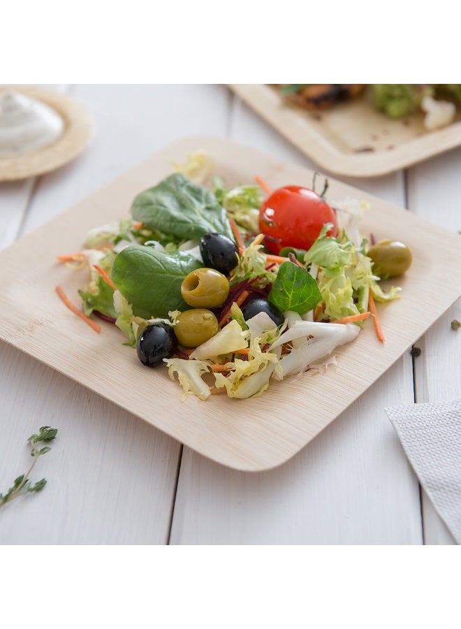 Restaurantware 7 x 7 Inch Bamboo Leaf Plates, 100 Disposable Bamboo Plates - Sustainable, heavy-duty, Bamboo Bamboo Dinner Plates, For Parties, Wedding Banquets Or Catered Events - Image 3