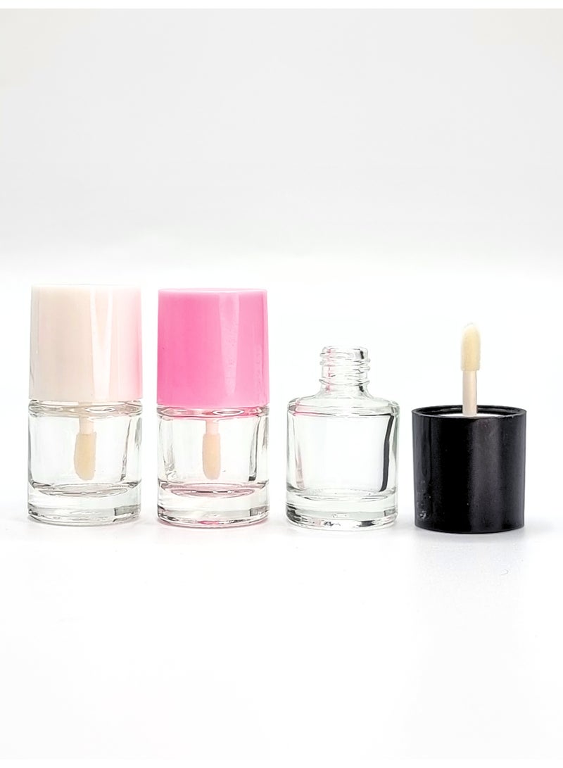 زجاجات تلوين فارغة مع فرشاة توزيع – عبوة من 3 قطع، سعة 8 مل، قابلة لإعادة التعبئة لتلوين الشفاه والخدود