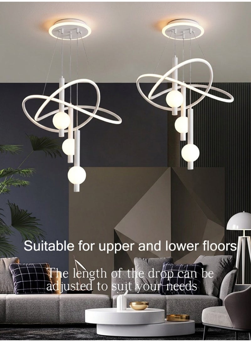 Lollipop-shaped LED pendant light with three light colors, remote control, and adjustable height. Ideal for living rooms, bedrooms, and above dining tables. - Image 3