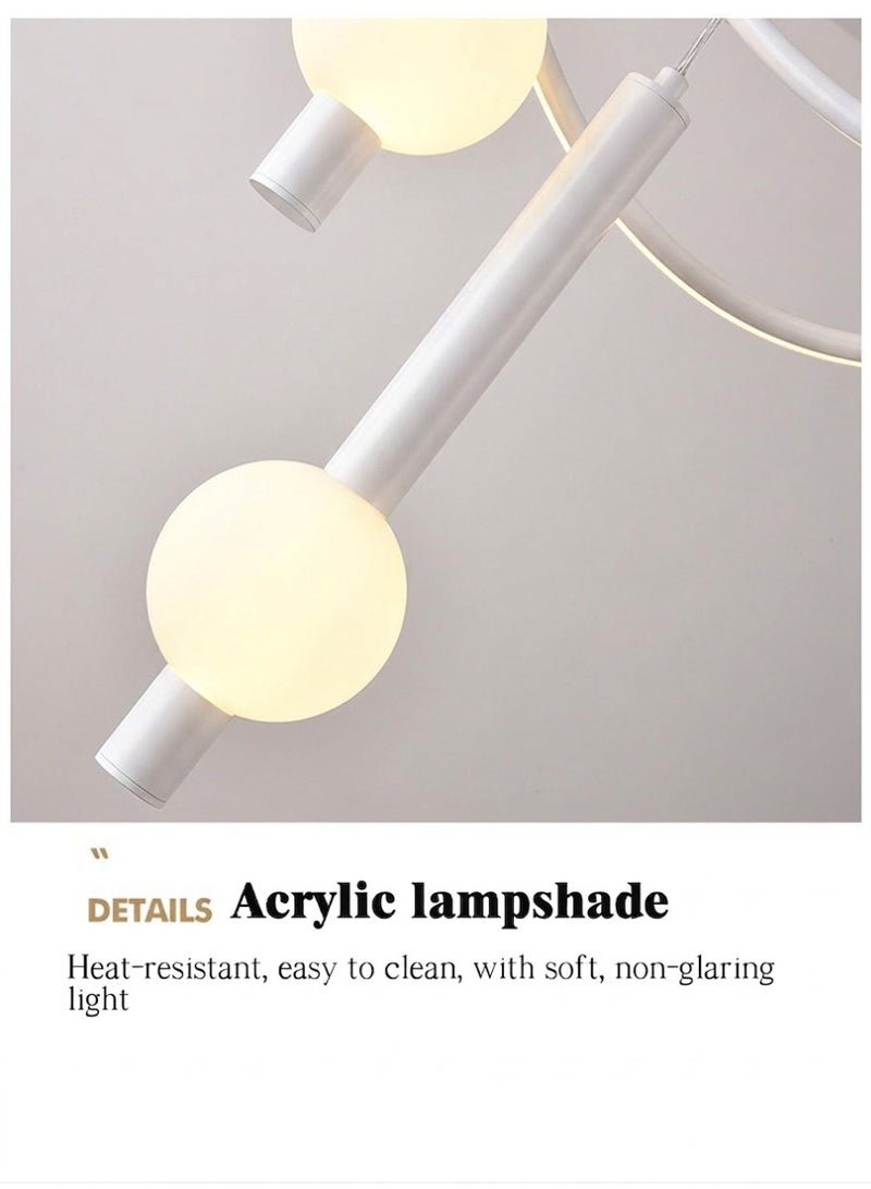 Lollipop-shaped LED pendant light with three light colors, remote control, and adjustable height. Ideal for living rooms, bedrooms, and above dining tables. - Image 5