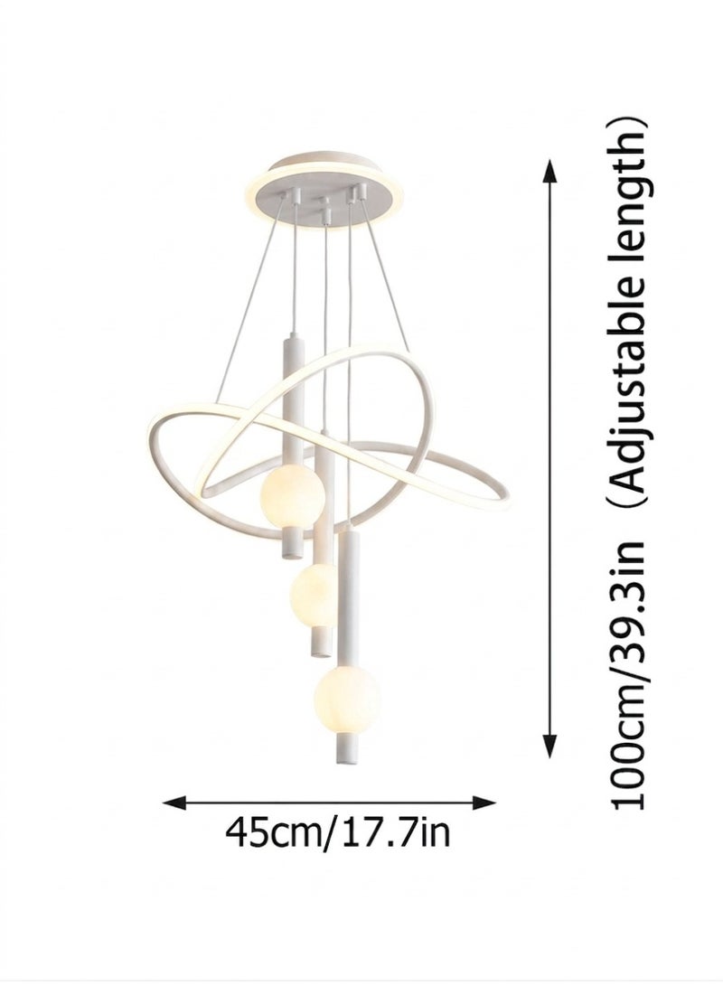 Lollipop-shaped LED pendant light with three light colors, remote control, and adjustable height. Ideal for living rooms, bedrooms, and above dining tables. - Image 2