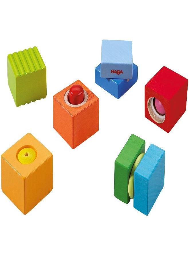 HABA HABA Fun with Sounds Wooden Discovery Blocks with Acoustic Sounds (Made in Germany), 1-2 Years, 6 pieces  - Image 1