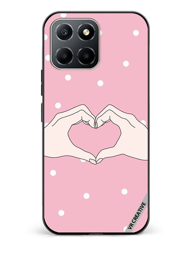 VR CREATIVE Protective Case Cover For Honor X6 Hand Made Heart Pink Design Multicolour - Image 1