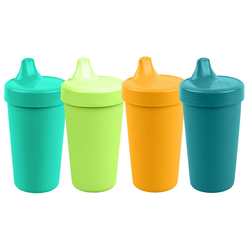 RePlay Sippy Cups for Toddlers  10 Oz Reusable Spill Proof Cups for Kids DishwasherMicrowave Safe  Made in USA  Set of 4313 x 625  Aqua Asst