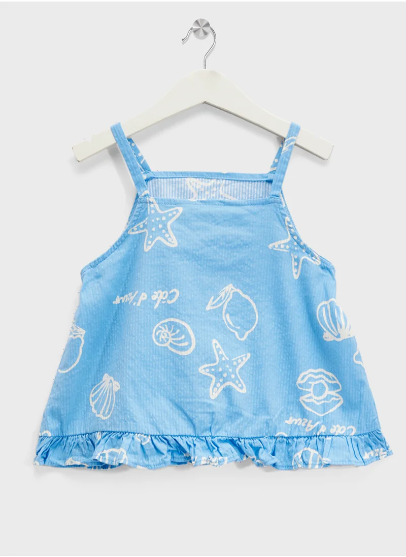 H&M 2-Piece Cotton Strappy Top And Shorts Set