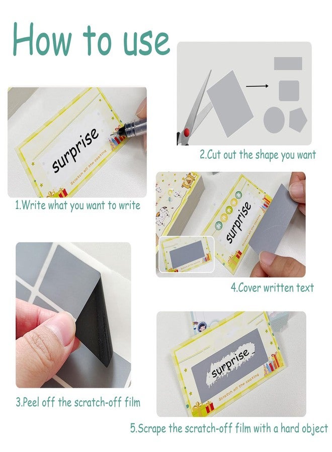 SXYYDSG 120 Sheets Full Sheet Scratch Off Stickers, 4.1x3inch Square Scratch Off Sticker, Scratch-Off Labels for Reward Programs, DIY Raffle Card Creating (Grey, Rectangular) - Image 3