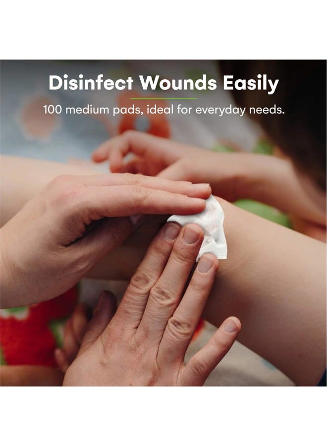 Care Touch Alcohol Wipes - Individually Wrapped Alcohol Prep Pads with 70% Isopropyl Alcohol, Great for Medical & First Aid Kits - Sterile, Antiseptic 2-Ply Rubbing Alcohol Pads - 100 Count - Image 2