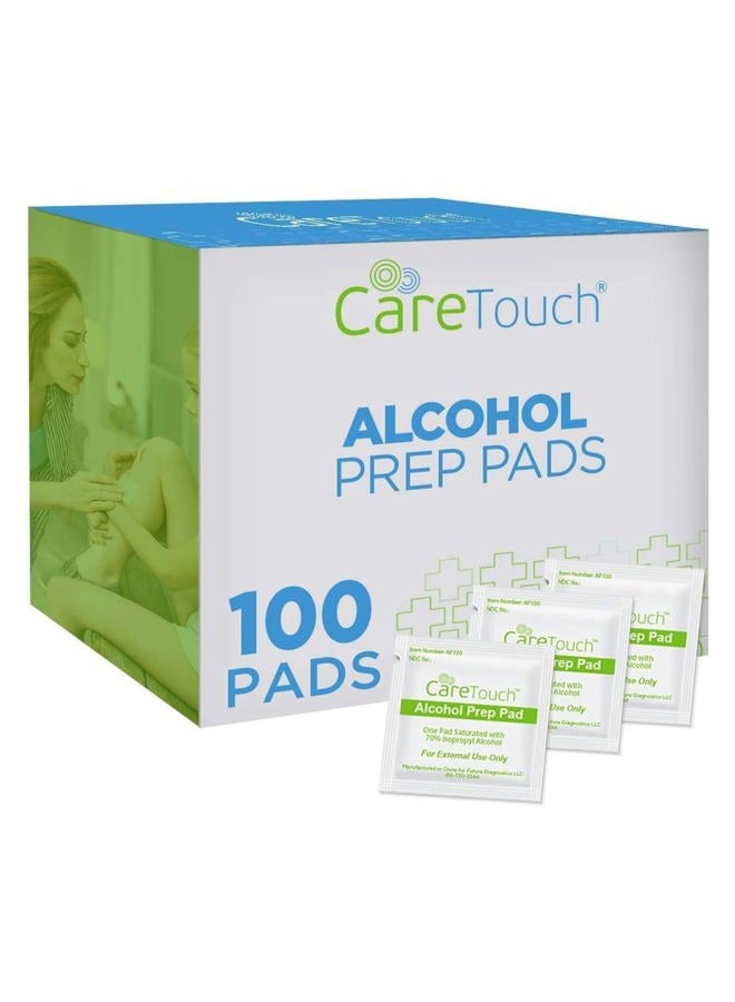 Care Touch Alcohol Wipes - Individually Wrapped Alcohol Prep Pads with 70% Isopropyl Alcohol, Great for Medical & First Aid Kits - Sterile, Antiseptic 2-Ply Rubbing Alcohol Pads - 100 Count - Image 1