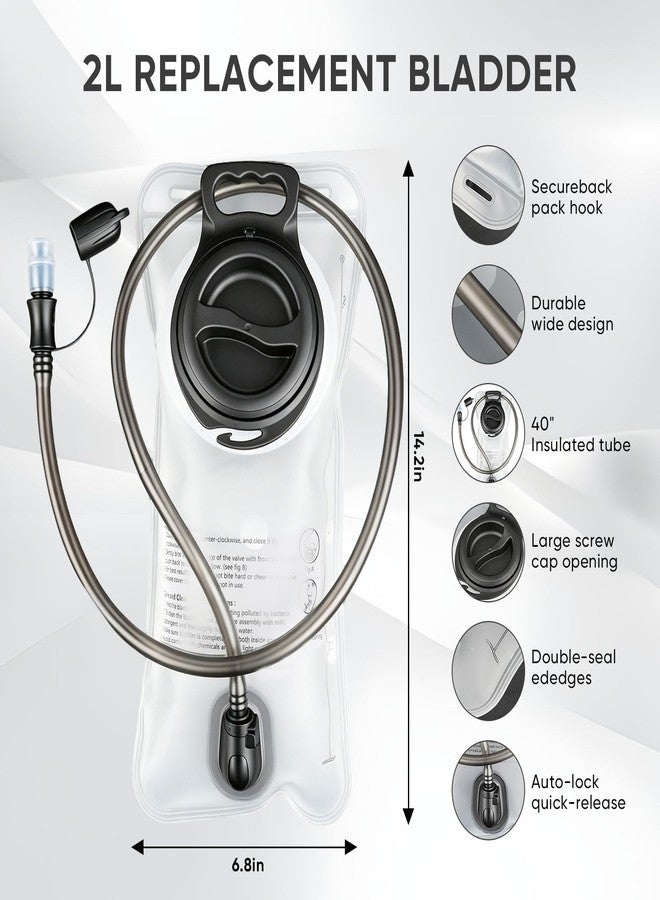 OGNWFUNK Replacement Hydration Bladder Compatible with Camelbak Backpack, 2L Water Bladder for Hiking Backpack, BPA-Free Leakproof Reservoir with 2 Replacement Bite Valves, Hydration Pack for Camping, Cycling - Image 2