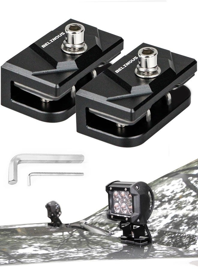 Belinous Hood Light Mounting Bracket, 2Pcs Ditch Brackets For Led Bar Work Pillar Pod, Hinge Bracket Truck Suv Cars, Aluminum Alloy Clamp Mount No Drilling (Black) - Image 1