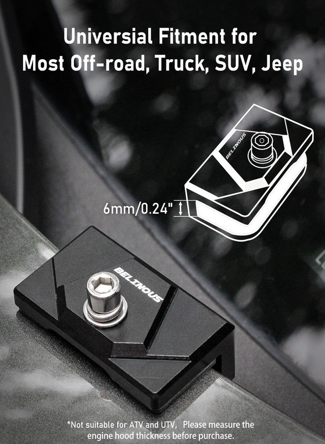 Belinous Hood Light Mounting Bracket, 2Pcs Ditch Brackets For Led Bar Work Pillar Pod, Hinge Bracket Truck Suv Cars, Aluminum Alloy Clamp Mount No Drilling (Black) - Image 2