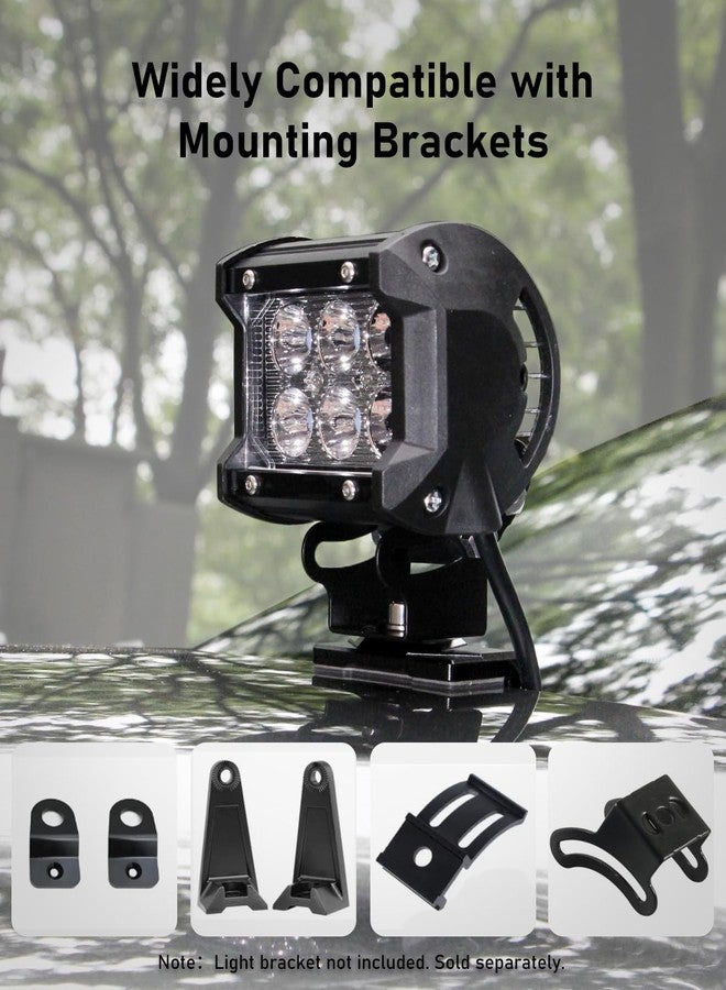 Belinous Hood Light Mounting Bracket, 2Pcs Ditch Brackets For Led Bar Work Pillar Pod, Hinge Bracket Truck Suv Cars, Aluminum Alloy Clamp Mount No Drilling (Black) - Image 3