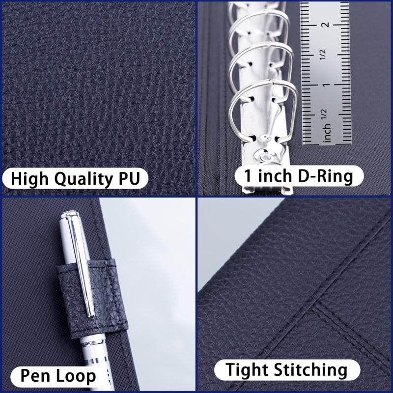 Antner 7 Ring Business Checkbook Binder for Business Checks, 600 Checks Capacity, PU Leather Check Book Binder Cover with Zipper Pouch, Executive Organizer Portfolio Holder for 9x13 Inch Sheets, Black - Image 5