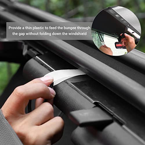 JeCar شبكة ظل الشمس JeCar JLU توفر حماية من أشعة الشمس فوق البنفسجية ملحقات خارجية متوافقة مع جيب رانجلر 2018-2023 JL Unlimited 4 أبواب أمامية وخلفية، رمادي - Image 5