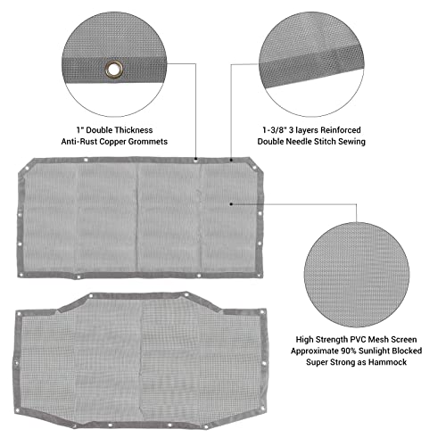 JeCar شبكة ظل الشمس JeCar JLU توفر حماية من أشعة الشمس فوق البنفسجية ملحقات خارجية متوافقة مع جيب رانجلر 2018-2023 JL Unlimited 4 أبواب أمامية وخلفية، رمادي - Image 2