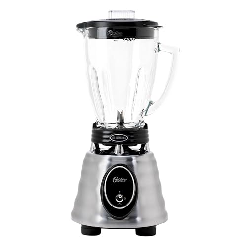 Oster Classic Series Heritage Blender with 6-Cup Glass Jar, 1000W Power, Stainless Steel Countertop Kitchen Blender - Image 1