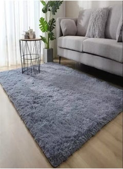 fashionhome Interior Decoration Luxurious Modern Fluffy Soft Home Floor Bedroom Mat Carpet Washable Grey, Rectangle 80x160 cm  - Image 2