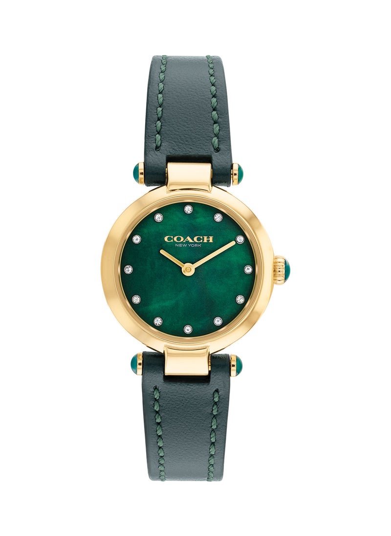 COACH - ساعة كوتش كاري للنساء بمينا باللون الأخضر وسوار من جلد العجل باللون الأخضر - 14503951 - Image 1