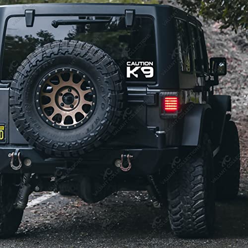 VALIANT COLLECTIONS – Caution K9 Stickers–Vinyl Decal for Car and Van – Indoor and Outdoor use for Long Lasting–Waterproof Stickers for Waterbottle and Laptop – Removable Sticker for Mirror – VC 402 - Image 4