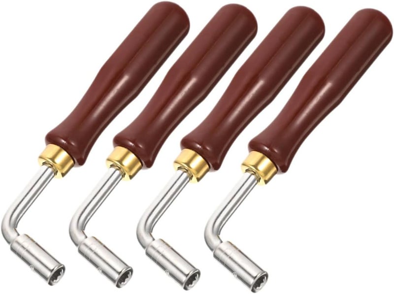 4pcs Dulcimer Tuning Wrench Dulcimer Wrench Drum Wrench Spanner Wrench Adjustable Lightweight Dulcimer Accessory Zither Special Tuner Dulcimer Tools Stainless Steel Metal Coffee - Image 1