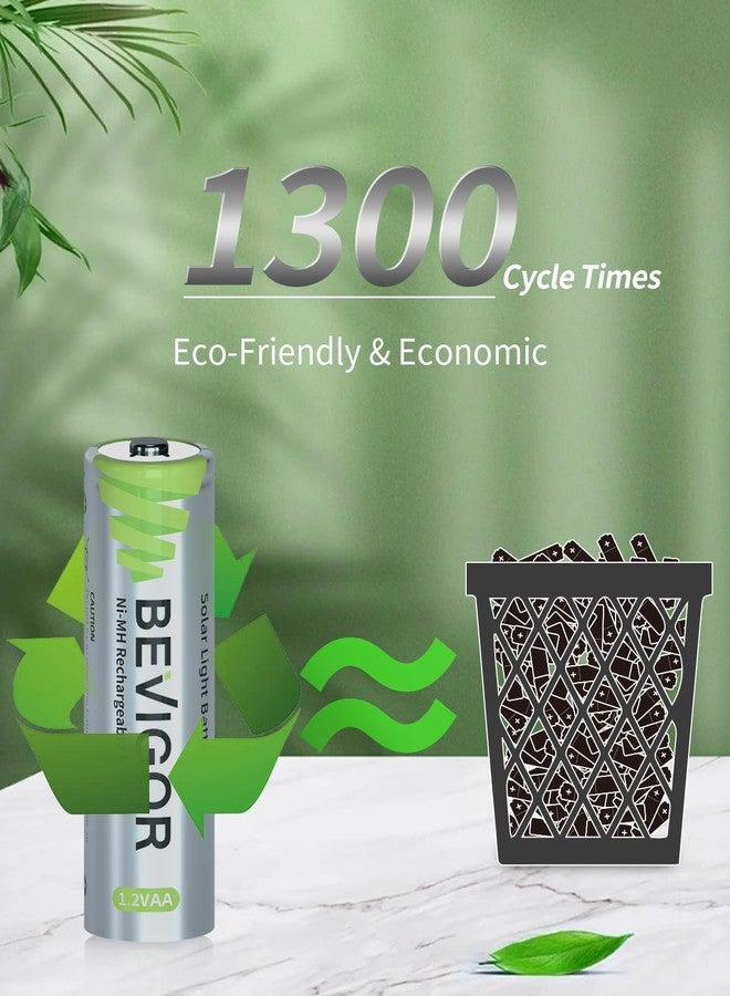 BEVIGOR - AA Rechargeable Batteries for Solar Lights, 12 Pack - Image 2