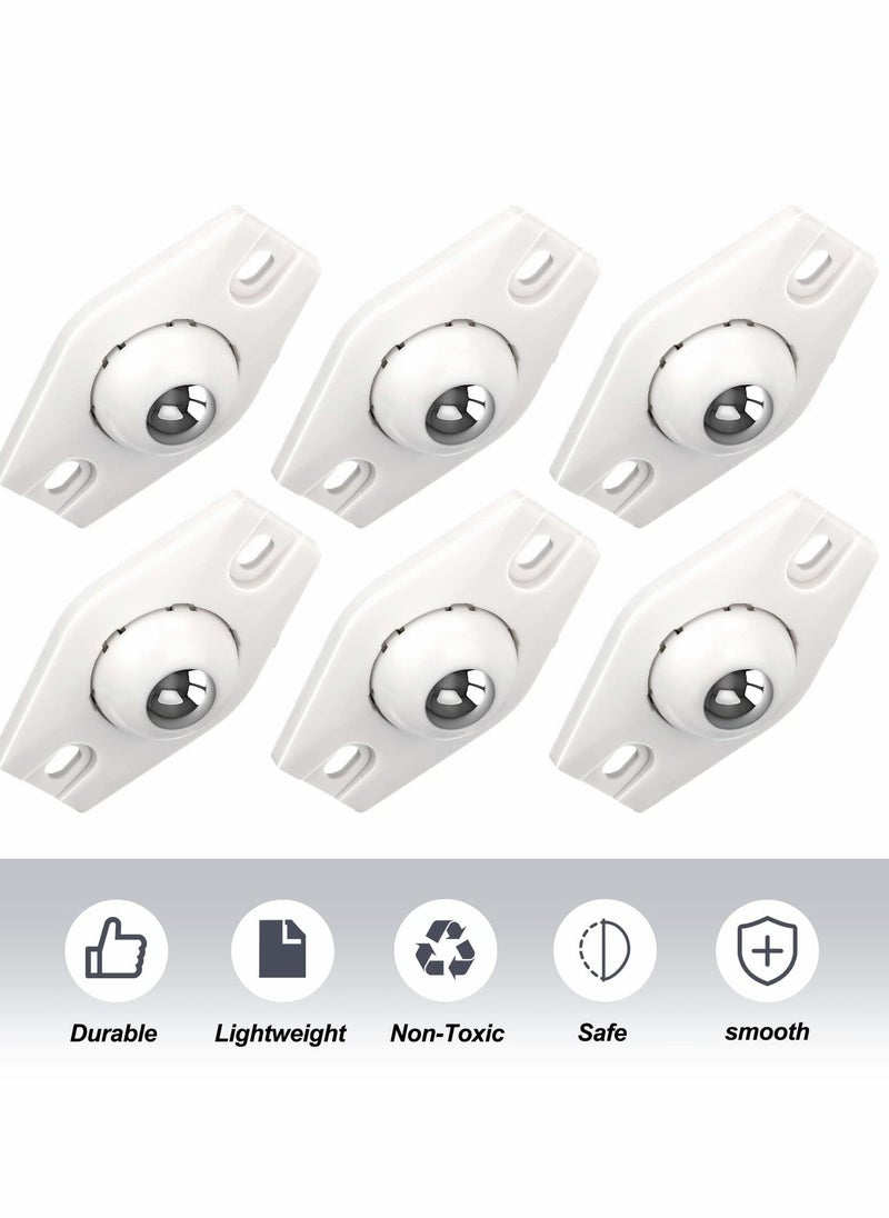 Excefore Self Adhesive Wheels Mini Fixed Wheels Caster Boxes Plastic Wheel Sticky Caster Carton Wheels for Box Bottom Storage Rack DIY Toy Car Bin Storage 24 Pieces  - Image 4