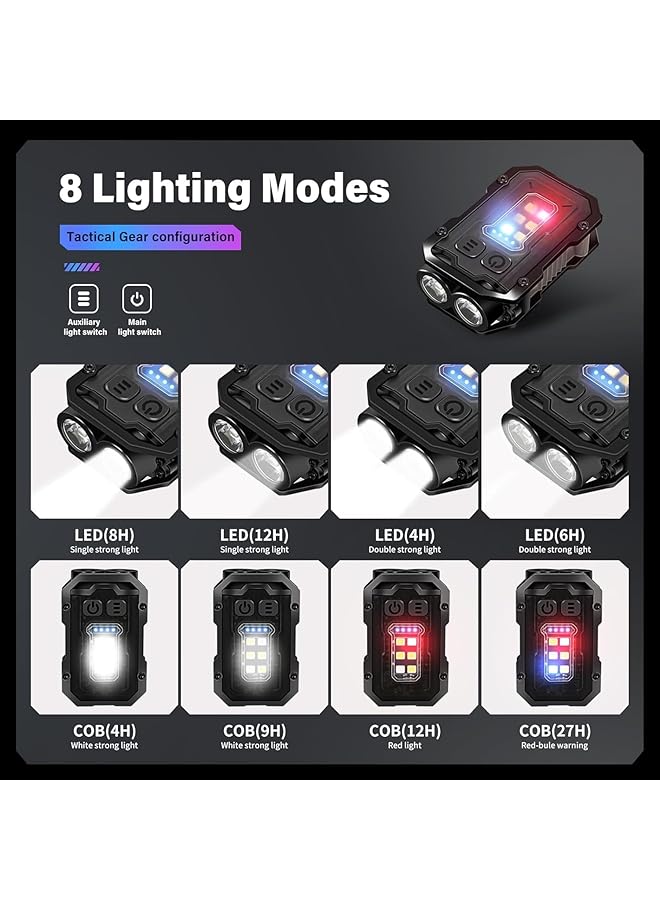 Bukela Mini Keychain EDC Flashlight Rechargeable 1000 High Lumens Super Bright Flash Lights Small Portable Tactical Pocket Torch with Magnet & Clip 8 Modes USB C Ipx65 Waterproof - Image 3