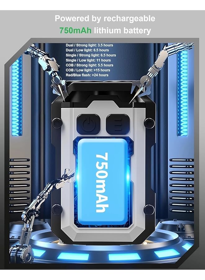 Bukela Mini Keychain EDC Flashlight Rechargeable 1000 High Lumens Super Bright Flash Lights Small Portable Tactical Pocket Torch with Magnet & Clip 8 Modes USB C Ipx65 Waterproof - Image 4