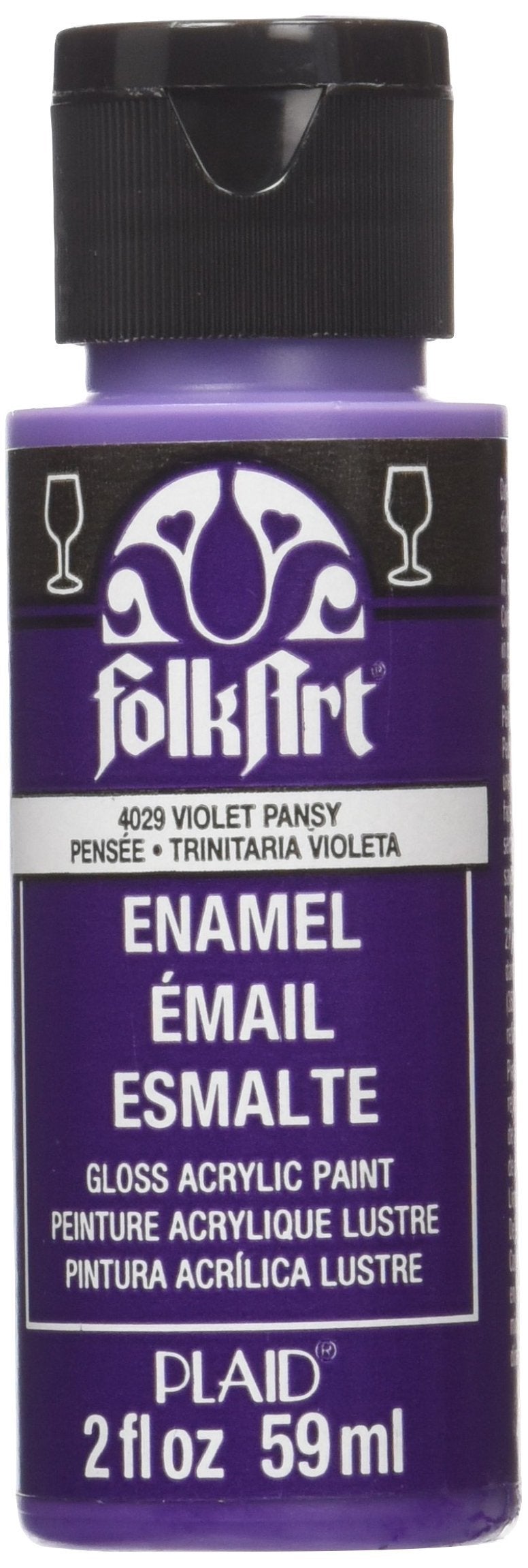 FolkArt Enamel Glass & Ceramic Paint in Assorted Colors (2 oz), 4029, Violet Pansy - Image 3