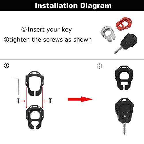 Hooke Road Aluminum Key Fob Cover Case Compatible with Jeep Wrangler JK 07-18,Black - Image 2