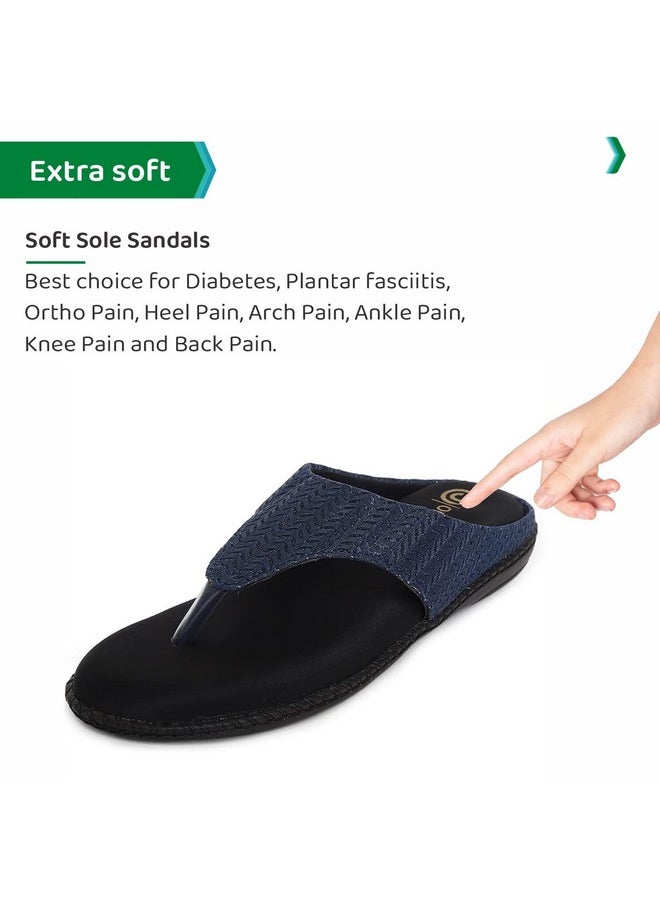 ORTHO JOY - ORTHO JOY Extra-Soft Doctor Slippers for Women- Navy Blue - Image 1
