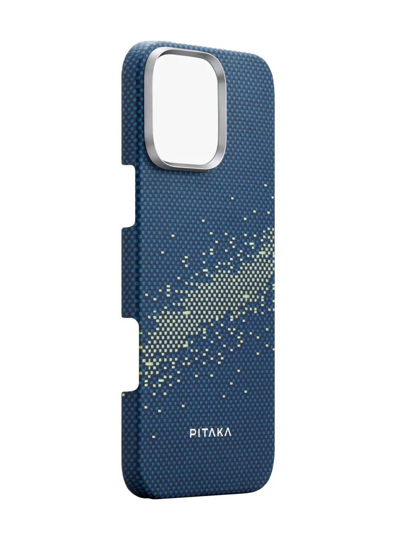 PITAKA Tactile Woven Ultra Slim Case for iPhone 16 Pro with Raised Camera Lip / Woven Touch / Compatible with MagSafe / Drop and Damage Protection - Milky Way Galaxy